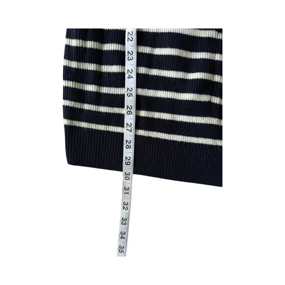 NWT The Kooples‎ Crew Neck Cardigan 100% Wool Blue White Stripe MSRP $525 - Picture 8 of 13